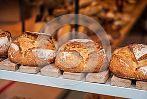 French bakery with fresh baked breads and buns