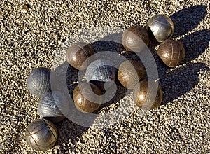 French ball game of petanque