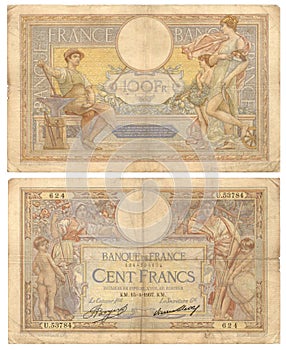 French banknote - 100 Francs (1937)