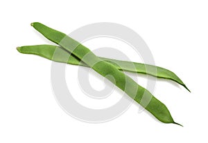 French Bean called Coco Plat, phaseolus vulgaris, Vegetable against White Background