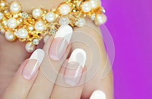 French beautiful manicures. photo