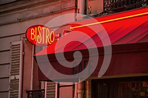 French Bistro Sign and Awning