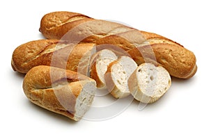 French bread, baguette with slices