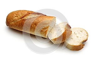 French bread, baguette with slices