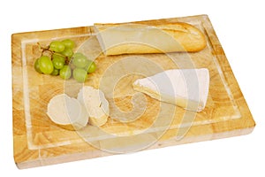 French bread with cheese and grapes