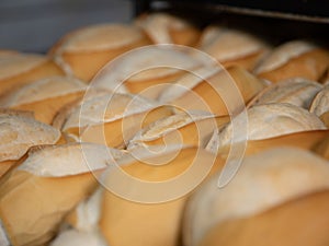 French bread in production inside the bakery