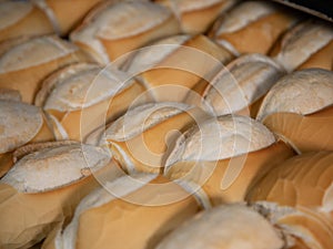 French bread in production inside the bakery