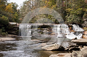 French Broad Falls in the Nantahala National Forest in western North Carolina