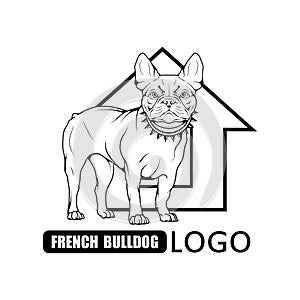 French Bulldog dog logo.