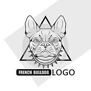 French Bulldog dog logo.