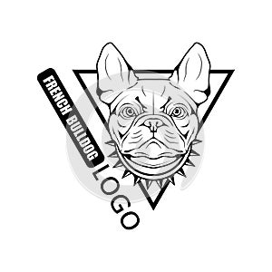 French Bulldog dog logo.