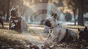 French Bulldog enjoying the outdoors: Running in the backyard and park