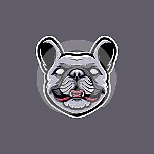 French bulldog head mascot design