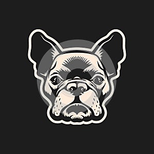 French bulldog head outline cut out silhouette