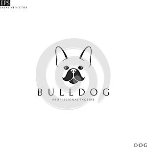 French bulldog. Logo template