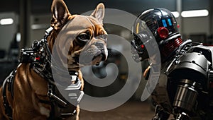 French bulldog and a robot