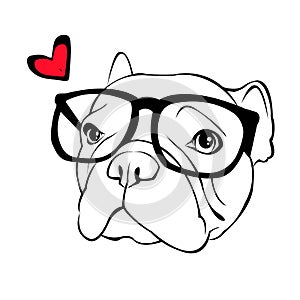 French Bulldog. Vector illustration for a poster. Cute puppy.