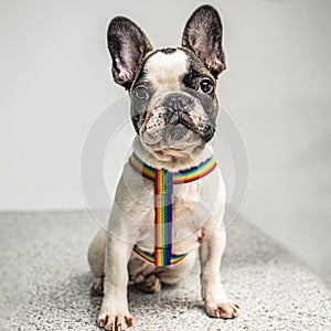 french bulldog at a vet's appointment