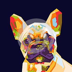 French bulldog in wpap pop art
