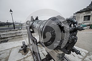 French army old Cannon in Paris