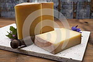 French cheese collection, comte cheese made from unpasteurized cow`s milk in Franche-Comte, France