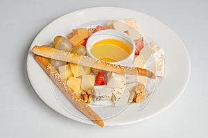 French cheese plate for buffet party.