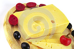 French cheese served with olives