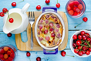 French cherry clafoutis pudding