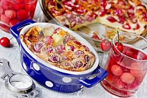 French cherry clafoutis pudding