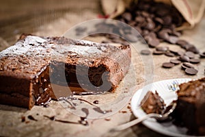 French chocolate fondant cake