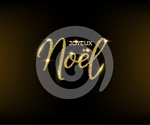 French Christmas luxury design template. Vector Joyeux Noel text isolated on dark background.