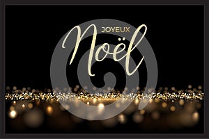 French Christmas luxury design template. Vector Joyeux Noel text isolated on shiny luxury background.