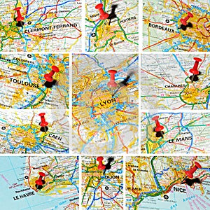 French cities on map (3)