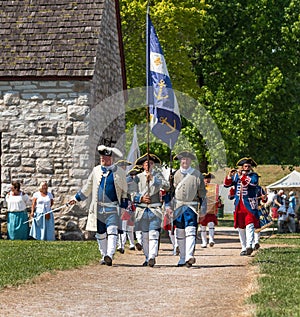 The French colonial color gaurd at fort de Chartres, IL