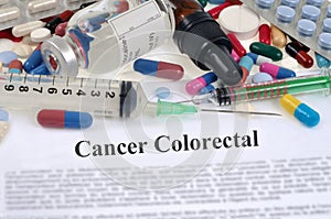 French colorectal cancer concept with drugs