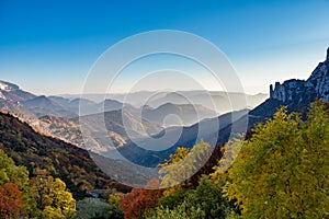 French countryside. Col de Rousset. View of the heights of the Vercors, France