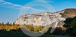 French countryside. Saint Julien en Vercor: view of the heights of the Vercors and the valley Val de Drome in France