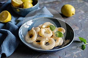 French Cruller Donuts with lemon glaze