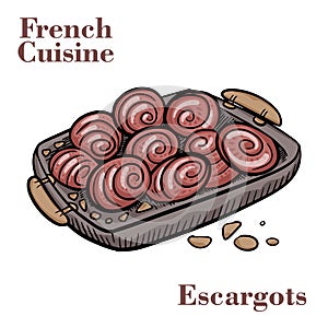 French cuisine - Escargot with sauce