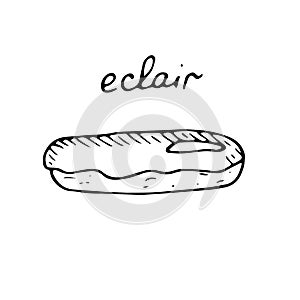 French dessert eclair, hand drawing