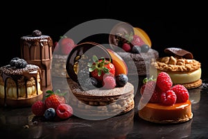 French desserts served in sophisticated style. AI generated