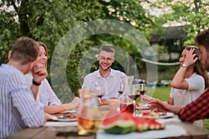 french dinner party on summer