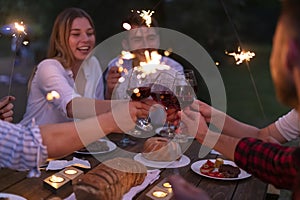 french dinner party on summer