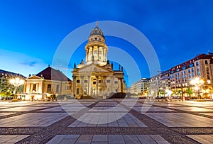 The French Dom in Berlin at night