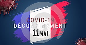 French end containment on May 11, coronavirus banner concept