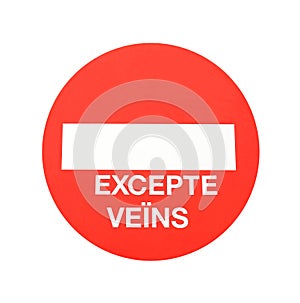 French except access sign