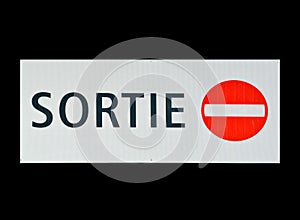 French Exit sign
