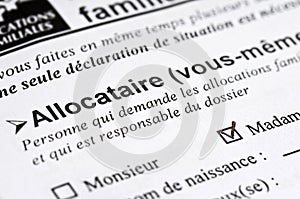 French family allowance form