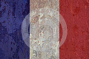 French Flag of France, texturised background