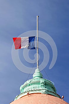 French Flag Half Mast